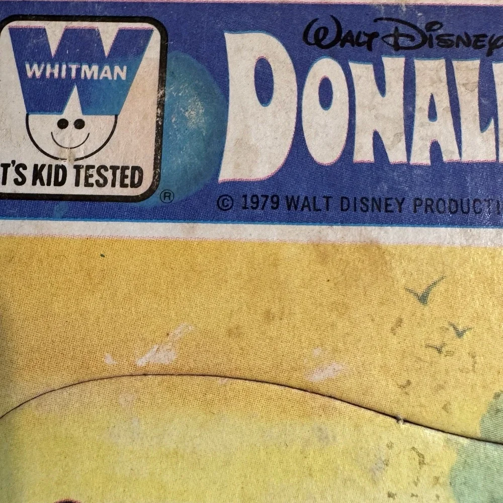 Vintage Disney Donald Duck Skateboard Frame-Tray Puzzle Cardboard‎ Whitman 24pc